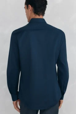 Pedro del Hierro Camisa lisa twill fácil plancha + anti olor slim fit Azul Hot