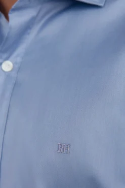 Pedro del Hierro Camisa lisa twill fácil plancha + anti olor slim fit Azul Outlet