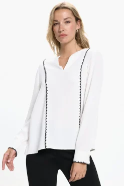 Vero Moda Camisa manga larga con calados Blanco Best