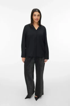 Vero Moda Curve Camisa manga larga talla grande Negro Sale