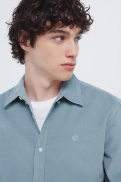 Springfield Camisa micro pana verde Best