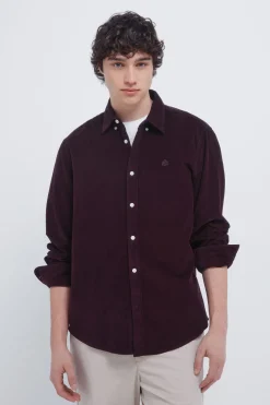 Springfield Camisa micro pana naranja New