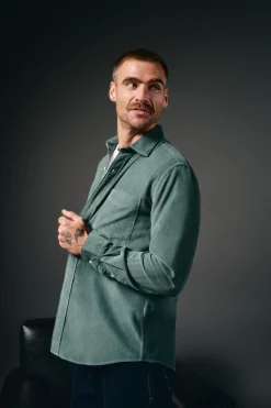 OOTO Camisa micropana lisa Verde Discount