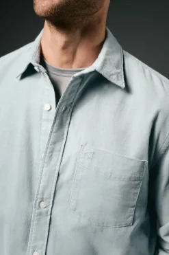 OOTO Camisa micropana lisa Azul New