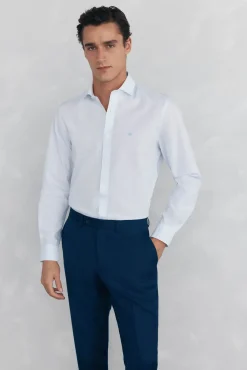 Pedro del Hierro Camisa microraya fácil plancha + anti olor slim fit Azul Online