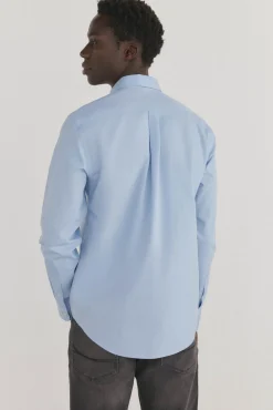 Pedro del Hierro Camisa non iron + antimanchas lisa Azul