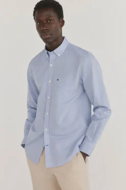 Pedro del Hierro Camisa non iron + antimanchas cuadros Azul Outlet