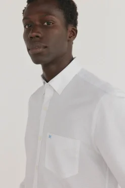 Pedro del Hierro Camisa non iron + antimanchas cuadros Blanco Outlet