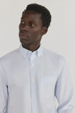 Pedro del Hierro Camisa non iron + antimanchas rayas Azul Best