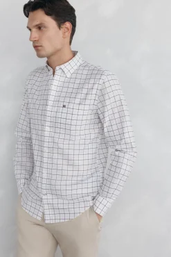Pedro del Hierro Camisa non iron oxford cuadros Burdeos Best