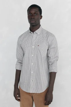 Pedro del Hierro Camisa non iron oxford cuadros Burdeos Clearance