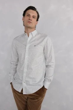 Pedro del Hierro Camisa non iron oxford cuadros Crudo Clearance