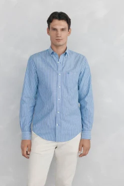 Pedro del Hierro Camisa non iron oxford rayas Azul Online