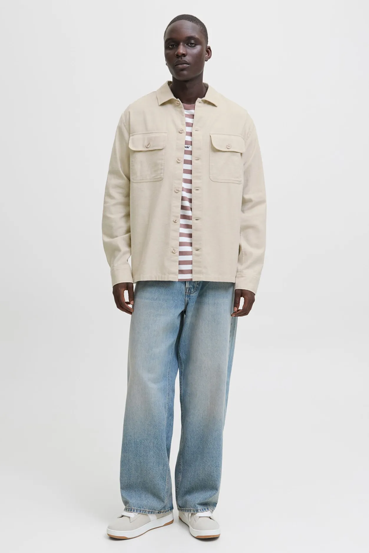 Jack & Jones Camisa oversize de corte holgado gris