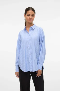Vero Moda Camisa oversize de manga larga Azul New