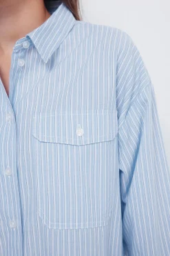 Springfield Camisa oversized bolsillo parche azul Outlet