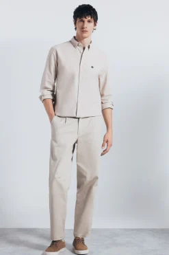 Springfield Camisa oxford beige Discount