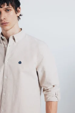 Springfield Camisa oxford beige Discount