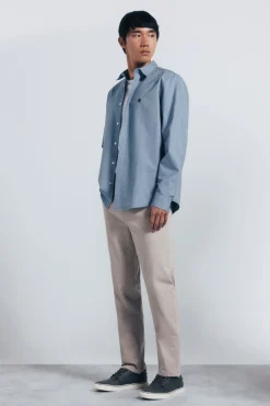 Springfield Camisa oxford azul Clearance