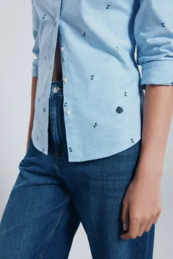 Springfield Camisa Oxford algodón azul Best