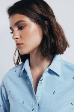 Springfield Camisa Oxford algodón azul Best