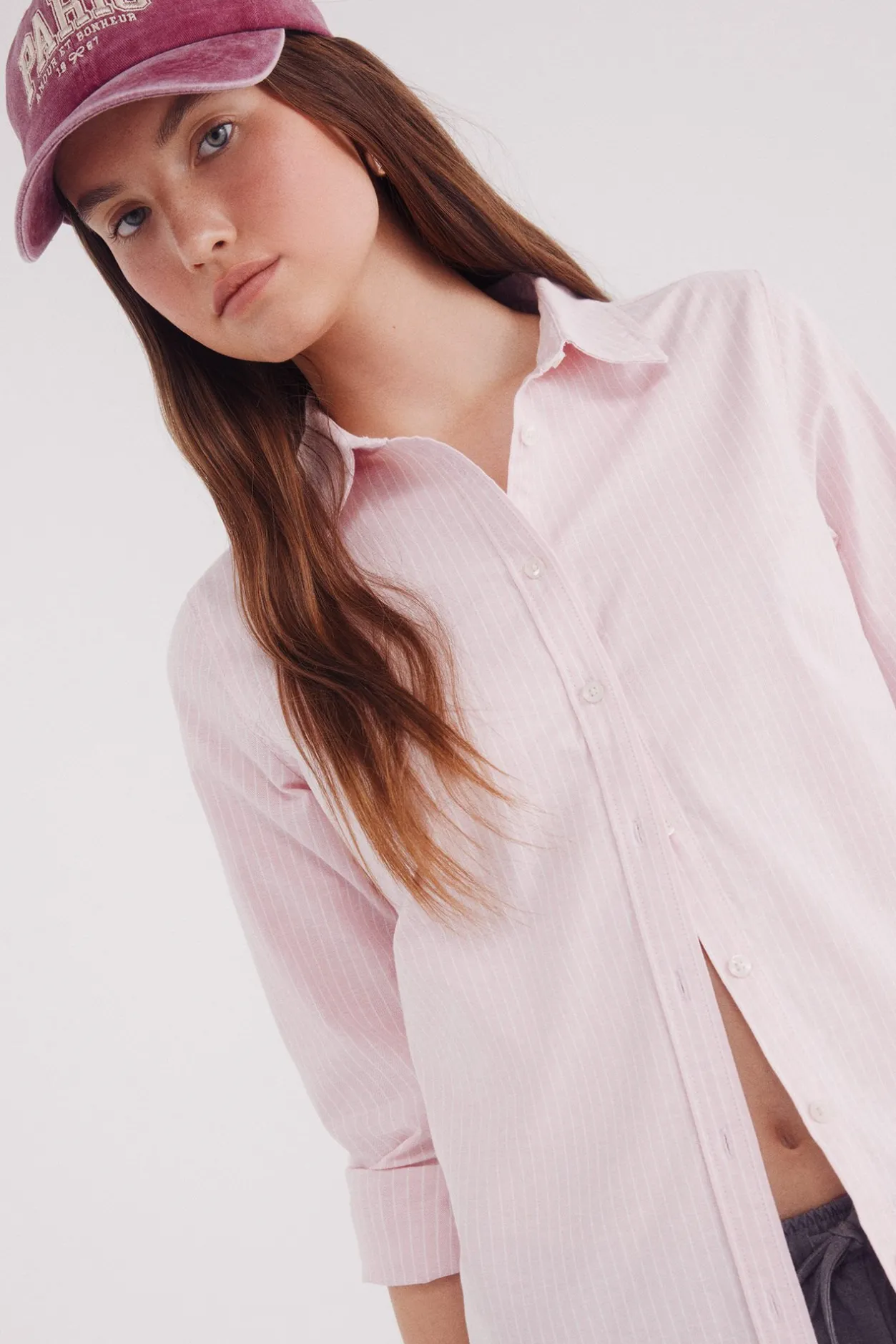 Springfield Camisa Oxford algodón rosa Online