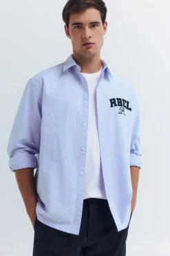 Springfield Camisa oxford bordado azul