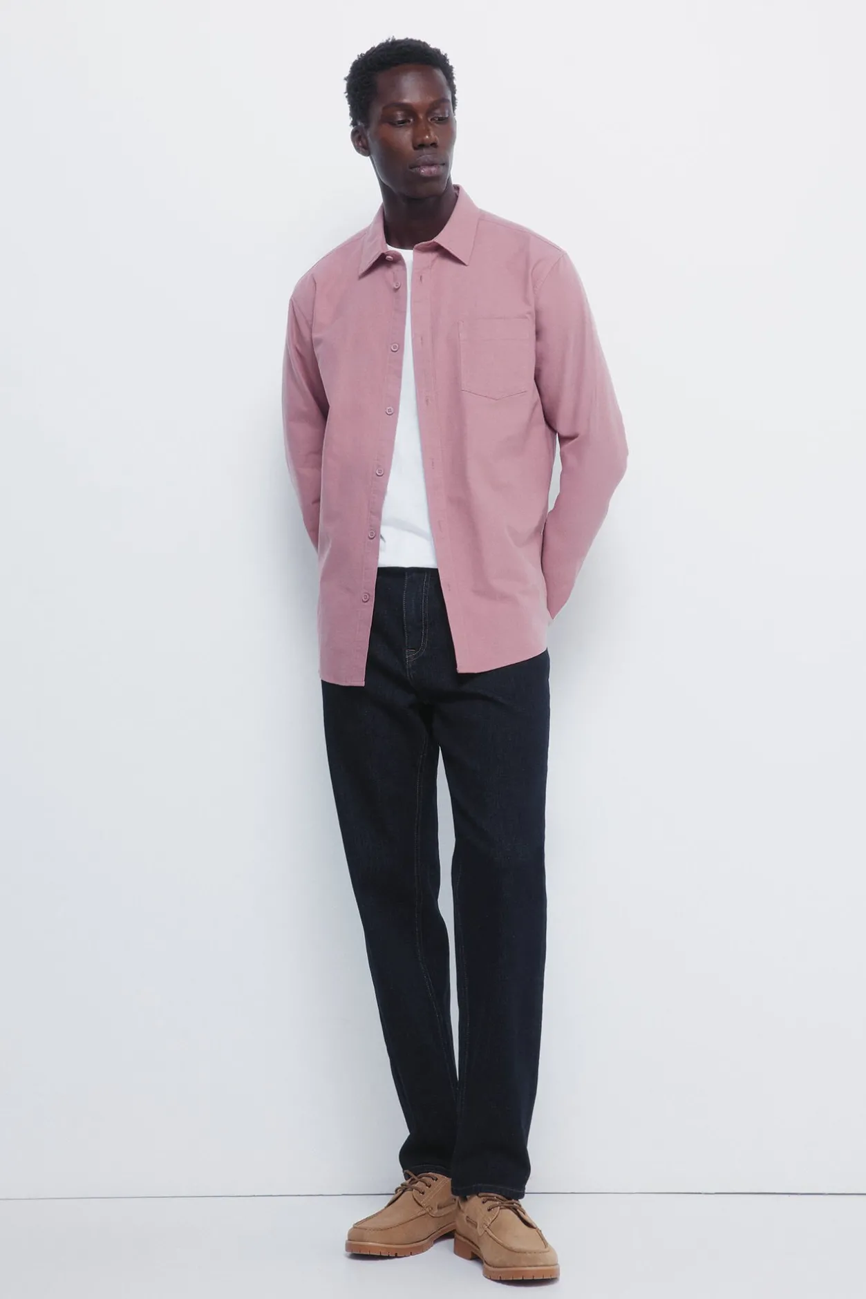 Springfield Camisa oxford color rosa Hot