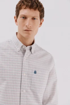 Cortefiel Camisa oxford cuadros Marfil New