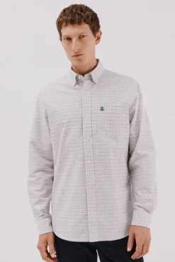 Cortefiel Camisa oxford cuadros Marfil New