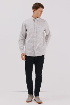 Cortefiel Camisa oxford cuadros Marfil New