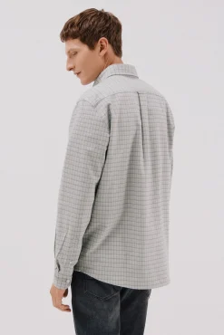 Cortefiel Camisa oxford cuadros Verde oscuro Sale