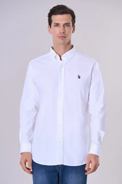 Us Polo Camisa oxford Dirk Blanco Discount