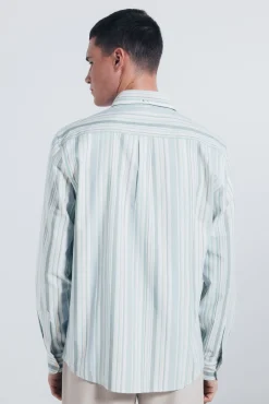 Springfield Camisa oxford ligero rayas verde Sale