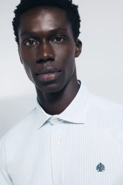 Springfield Camisa oxford ligero rayas azul New