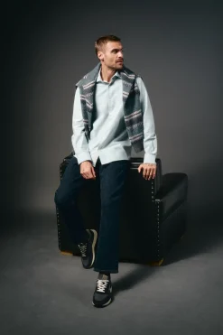 OOTO Camisa oxford lisa Azul