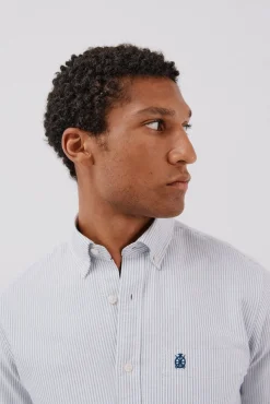 Cortefiel Camisa oxford raya candela Azul marino Outlet