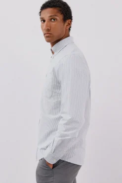 Cortefiel Camisa oxford raya candela Azul marino Outlet