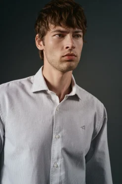 OOTO Camisa oxford rayas Kaki Sale