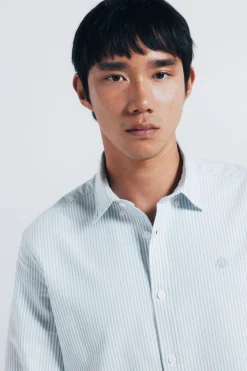 Springfield Camisa oxford rayas verde Discount