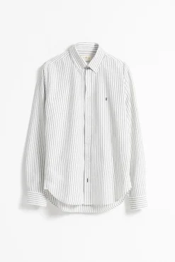 PuroEGO Camisa oxford slim algodón raya Estampado blanco Online