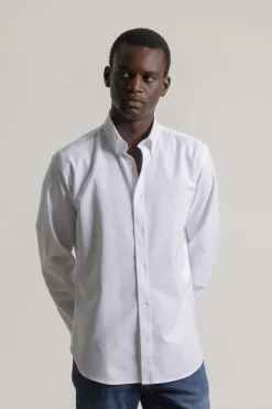 PuroEGO Camisa oxford slim fit Blanco