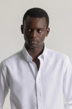PuroEGO Camisa oxford slim fit Blanco