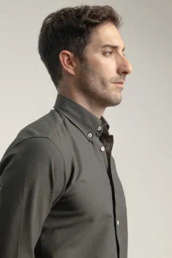 PuroEGO Camisa oxford slim fit algodón Verde New