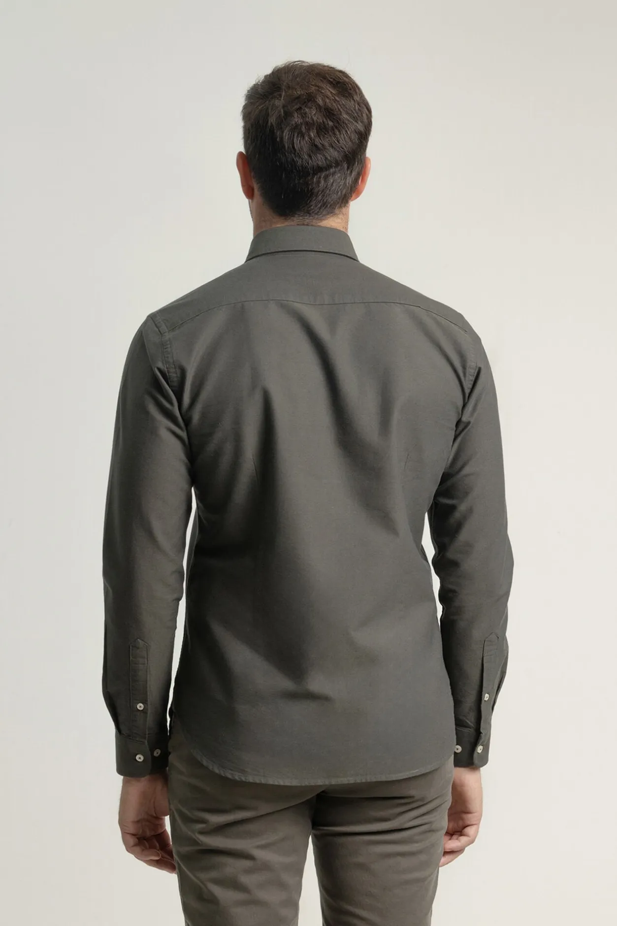 PuroEGO Camisa oxford slim fit algodón Verde New