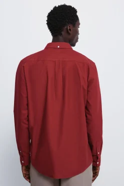 Springfield Camisa oxford tinte en prenda rojo Best