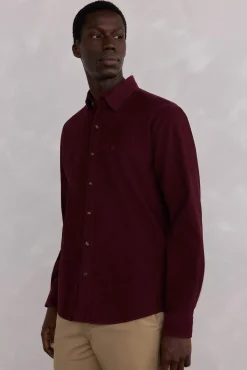 Pedro del Hierro Camisa pana soft Burdeos Clearance