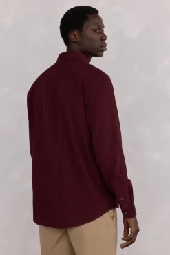 Pedro del Hierro Camisa pana soft Burdeos Clearance