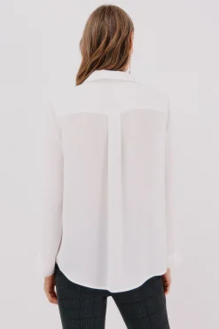 Cortefiel Camisa pliegue Blanco Outlet