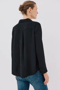 Cortefiel Camisa pliegue Negro New